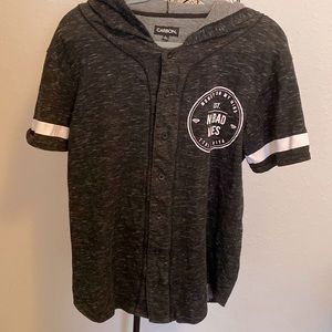 Carbon short button up shirt size large.